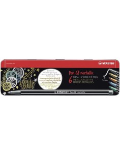 STABILO Pen 68 metallic marcatore Medio Multicolore 6 pz