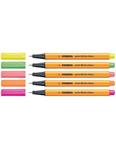 STABILO point 88 Mini penna tecnica Fine Multicolore 5 pz