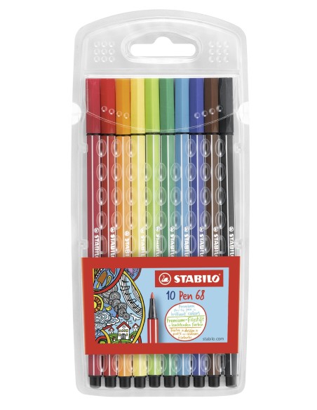 STABILO Pen 68 marcatore Multicolore 10 pz