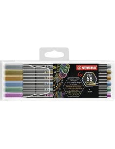 STABILO 6806 8-11-01 marcatore Medio Rame, Oro, Blu metallizzato, Verde metallizato, Viola metallico, Argento 6 pz