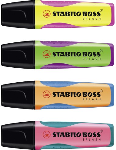STABILO BOSS SPLASH evidenziatore 4 pz Punta smussata Verde, Arancione, Rosa, Giallo