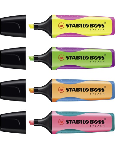 STABILO BOSS SPLASH evidenziatore 4 pz Punta smussata Verde, Arancione, Rosa, Giallo