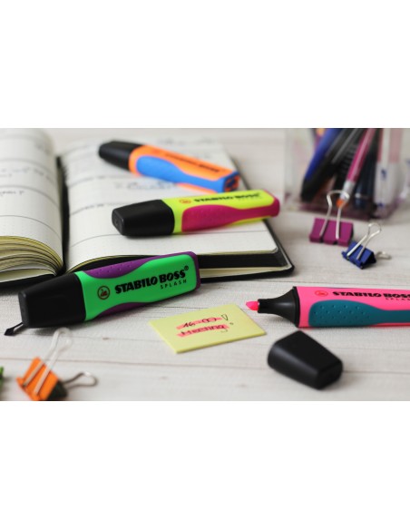 STABILO BOSS SPLASH evidenziatore 4 pz Punta smussata Verde, Arancione, Rosa, Giallo