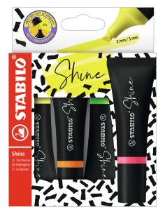 STABILO Shine - Astuccio in cartone con 4 evidenziatori