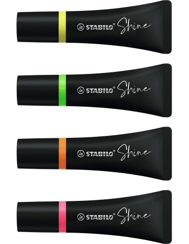 STABILO Shine - Astuccio in cartone con 4 evidenziatori