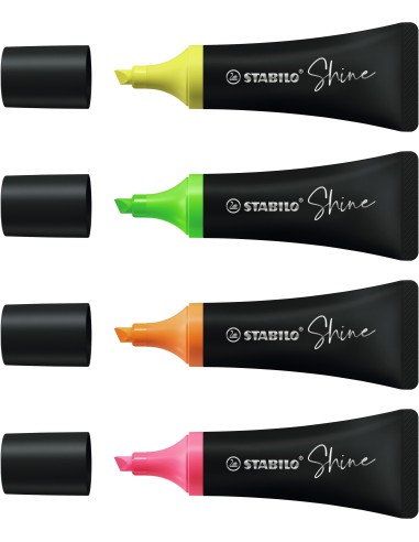 STABILO Shine - Astuccio in cartone con 4 evidenziatori