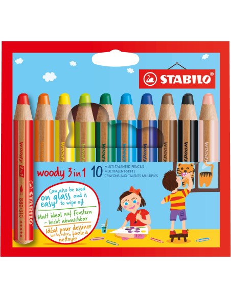 STABILO woody 3 in 1 Multicolore 10 pz
