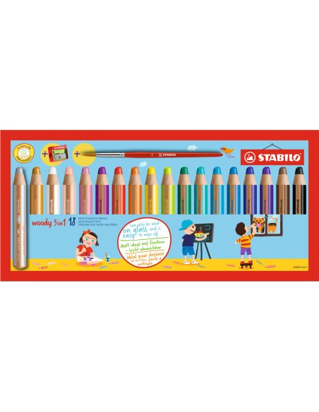 STABILO Woody 3 in 1 Multicolore 18 pz