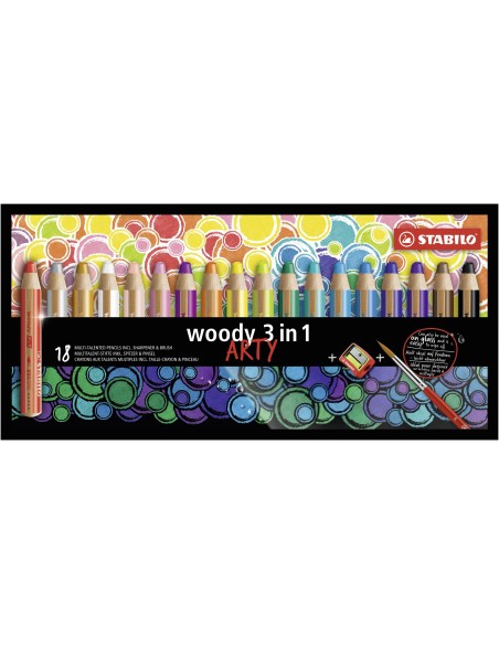STABILO woody 3 in 1 Multicolore 18 pz