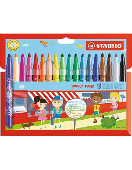 STABILO power max marcatore Vivido Multicolore 18 pz