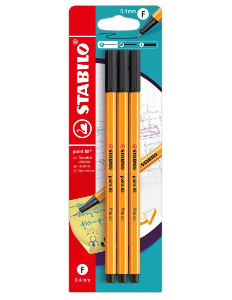 STABILO point 88 penna tecnica Nero 3 pz