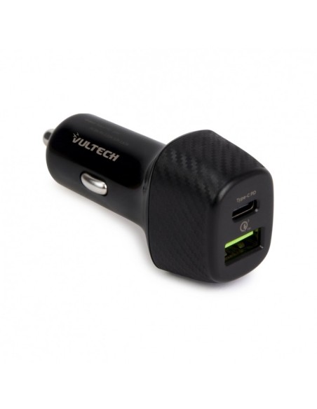 Vultech Caricatore da auto uscite USB Quick Charge 3.0 + Type-C Power Delivery 38W