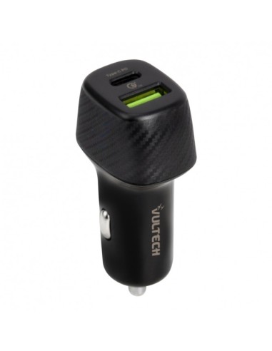 Vultech Caricatore da auto uscite USB Quick Charge 3.0 + Type-C Power Delivery 38W