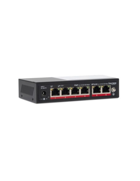 Vultech Security Switch PoE+ Gigabit 4 porte 10 100 1000 GE + 2 porte Uplink 10 100 1000 GE 60W AI SMART