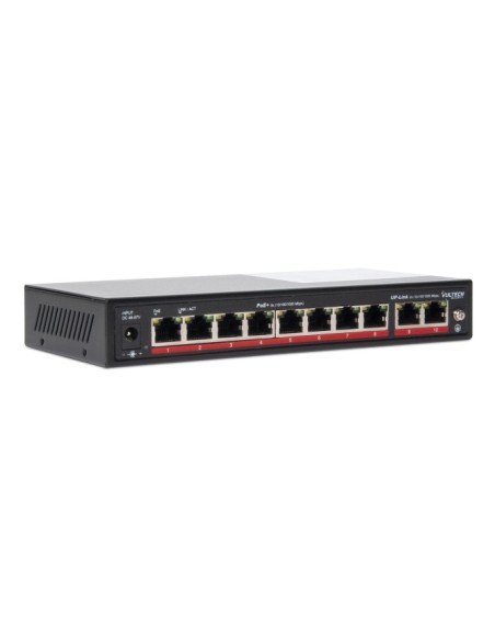 Vultech Security Switch PoE+ Gigabit 8 porte 10 100 1000 GE + 2 porte Uplink 10 100 1000 GE 120W AI SMART