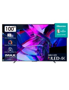 Hisense U7KQ TV Mini-LED ULED 4K Ultra HD 100” 100U7KQ, Smart TV VIDAA U7, QLED Display 144Hz, Wifi, Retroilluminazione