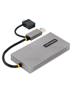 StarTech.com Adattatore USB 3.0 a HDMI, Scheda Video Esterna USB 3.0 a Doppio HDMI (1x 4K30Hz 1x 1080p), Cavo da 11cm integrato 2
