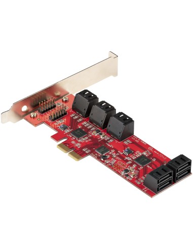 StarTech.com Scheda PCIe SATA - Scheda di Espansione PCIe SATA a 10 porte - 6 Gbps - Staffa a Profilo Basso Alto - 10