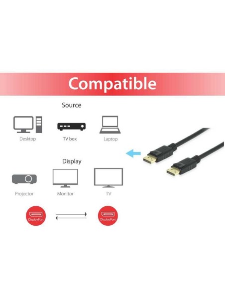 Equip 119252 cavo DisplayPort 2 m Nero