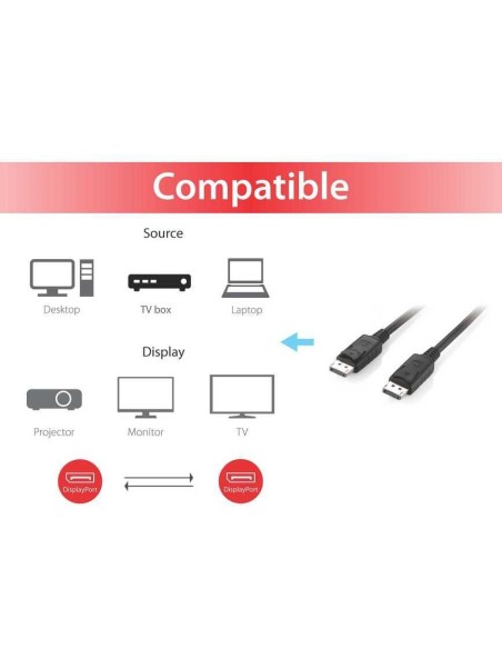 Equip 119331 cavo DisplayPort 1 m Nero