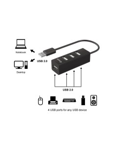 Equip 128955 hub di interfaccia USB 2.0 480 Mbit s Nero 2