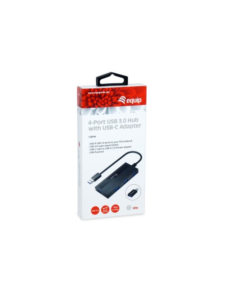 Equip 128956 hub di interfaccia USB 3.2 Gen 1 (3.1 Gen 1) Type-A 5000 Mbit s Nero