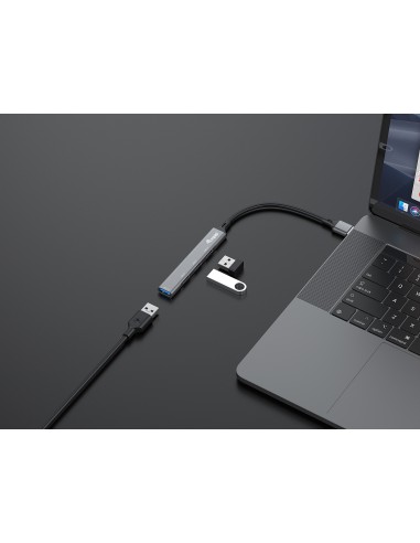 Equip 128960 hub di interfaccia USB 3.2 Gen 1 (3.1 Gen 1) Type-A 5000 Mbit s Nero, Grigio