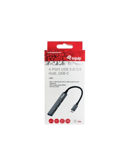 Equip 128961 hub di interfaccia USB 3.2 Gen 1 (3.1 Gen 1) Type-C 5000 Mbit s Nero, Grigio