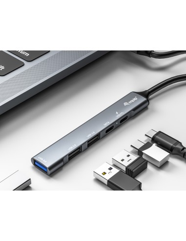 Equip 128962 hub di interfaccia USB 3.2 Gen 1 (3.1 Gen 1) Type-C 5000 Mbit s Argento