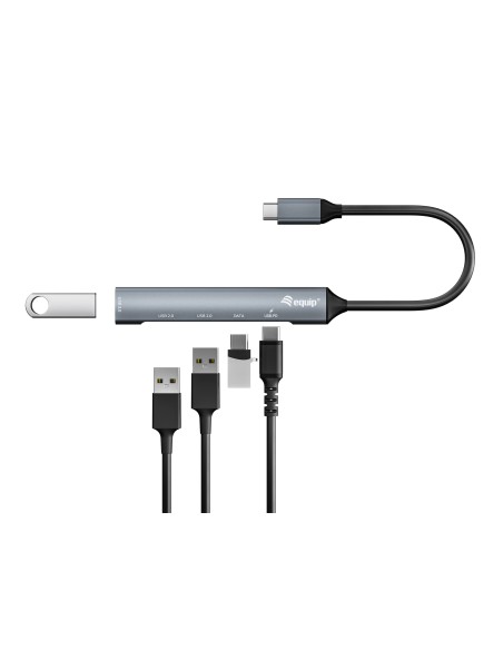 Equip 128962 hub di interfaccia USB 3.2 Gen 1 (3.1 Gen 1) Type-C 5000 Mbit s Argento