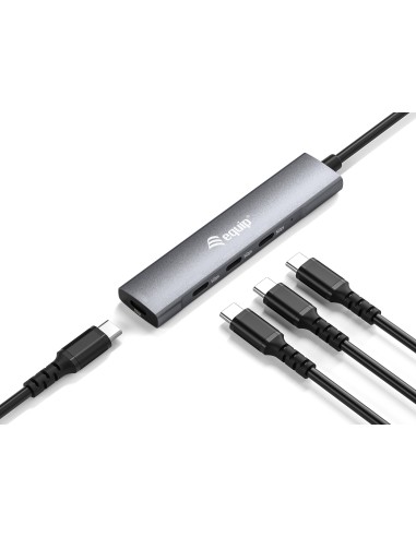 Equip 128963 hub di interfaccia USB 3.2 Gen 1 (3.1 Gen 1) Type-C 5000 Mbit s Nero, Argento