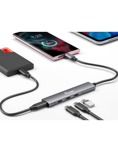 Equip 128963 hub di interfaccia USB 3.2 Gen 1 (3.1 Gen 1) Type-C 5000 Mbit s Nero, Argento