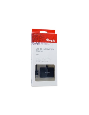 Equip 133386 adattatore grafico USB 1920 x 1080 Pixel Nero