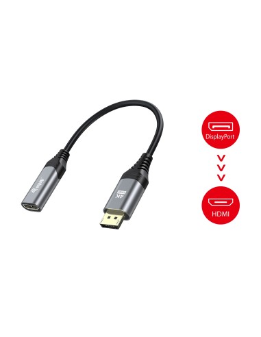 Equip 133445 cavo e adattatore video 0,15 m DisplayPort HDMI Nero, Grigio