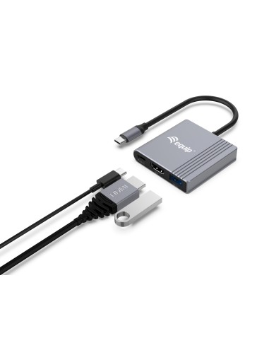 Equip 133488 adattatore grafico USB 3840 x 2160 Pixel Nero, Grigio