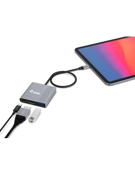 Equip 133488 adattatore grafico USB 3840 x 2160 Pixel Nero, Grigio