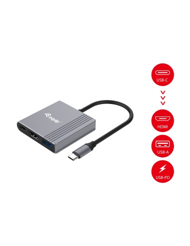 Equip 133488 adattatore grafico USB 3840 x 2160 Pixel Nero, Grigio