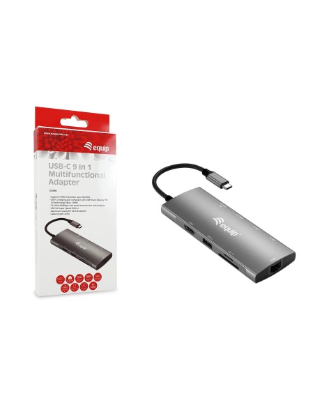 Equip 133490 replicatore di porte e docking station per laptop Cablato USB 3.2 Gen 1 (3.1 Gen 1) Type-C Grigio