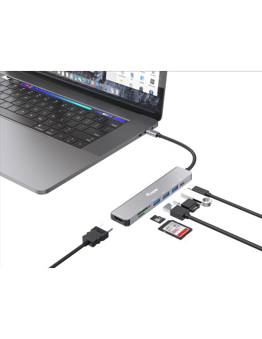 Equip 133494 replicatore di porte e docking station per laptop Cablato USB 3.2 Gen 1 (3.1 Gen 1) Type-C Argento