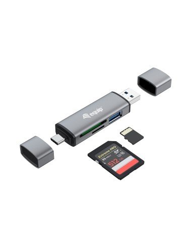 Equip 245460 lettore di schede USB 3.2 Gen 1 (3.1 Gen 1) Type-A Type-C Grigio