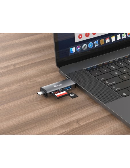 Equip 245460 lettore di schede USB 3.2 Gen 1 (3.1 Gen 1) Type-A Type-C Grigio
