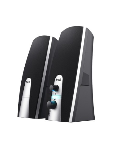Trust 24660 set di altoparlanti 5 W PC PC portatile Nero, Metallico 2.0 canali