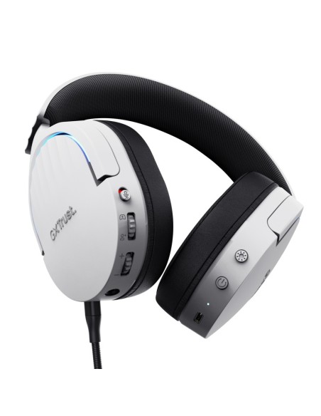 Trust GXT 491W FAYZO Auricolare Con cavo e senza cavo A Padiglione Giocare USB tipo-C Bluetooth Nero, Bianco