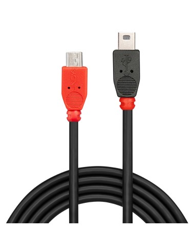 Lindy 31717 cavo USB 0,5 m USB 2.0 Mini-USB B Micro-USB B Nero, Rosso