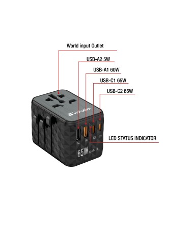 Verbatim 32120 adattatore per presa di corrente Universale Nero