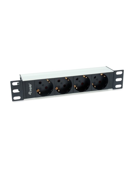 Equip 333311 unità di distribuzione dell'energia (PDU) 4 presa(e) AC 1U Nero, Argento