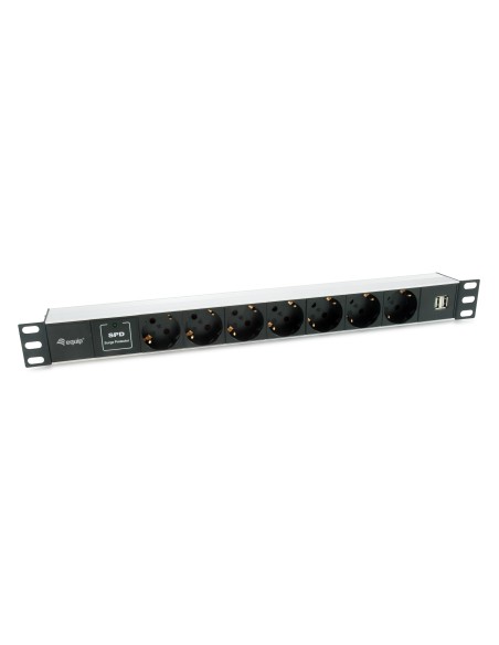 Equip 333315 unità di distribuzione dell'energia (PDU) 7 presa(e) AC 1U Nero, Argento