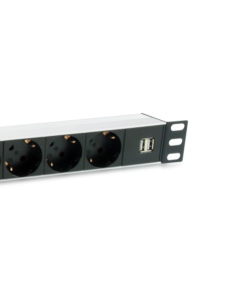 Equip 333315 unità di distribuzione dell'energia (PDU) 7 presa(e) AC 1U Nero, Argento