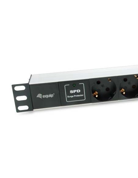 Equip 333315 unità di distribuzione dell'energia (PDU) 7 presa(e) AC 1U Nero, Argento