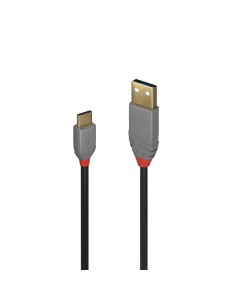 Lindy 36886 cavo USB 1 m USB 2.0 USB A USB C Nero, Grigio